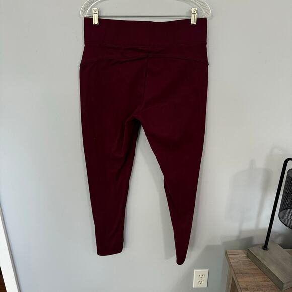Seven7 Dark Red Pull On Leggings Ankle Length Size Large Cotton Blend - Picture 5 of 6